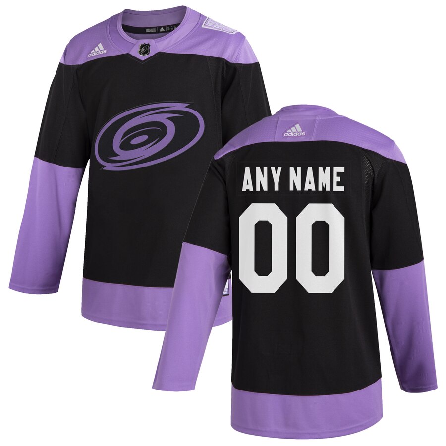 Carolina Hurricanes Adidas Hockey Fights Cancer Custom Practice Jersey Black